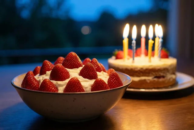 Aardbeien bij je verjaardagsfeest