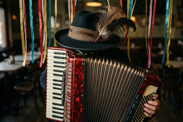 Carnaval in een ouderwets café