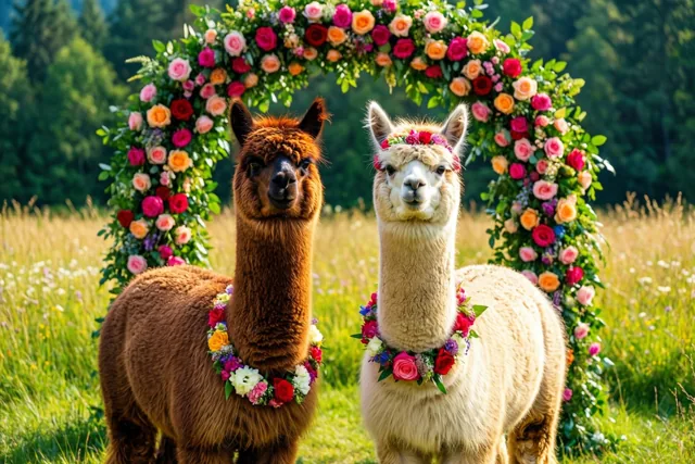 Een alpacapaar viert jullie liefde
