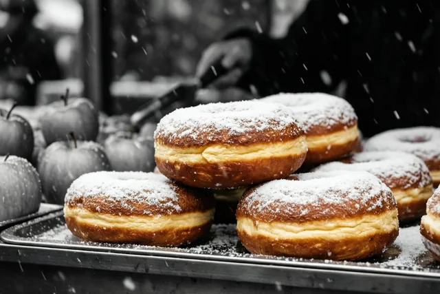 Appelbeignets op een winterdag