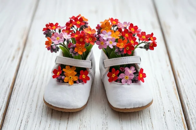 Kleurrijke bloemetjes voor kleine voetjes