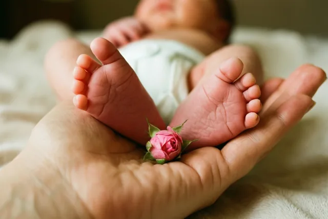 Kleine voetjes, lieve mama