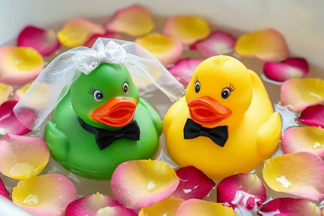 Twee badeendjes in het huwelijksbootje