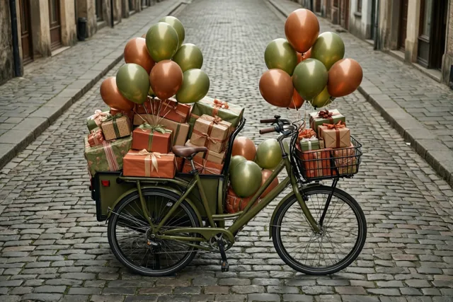 Een bakfiets vol verjaardagsgeluk