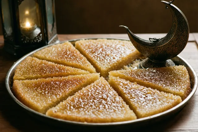 Basbousa om het feest te delen