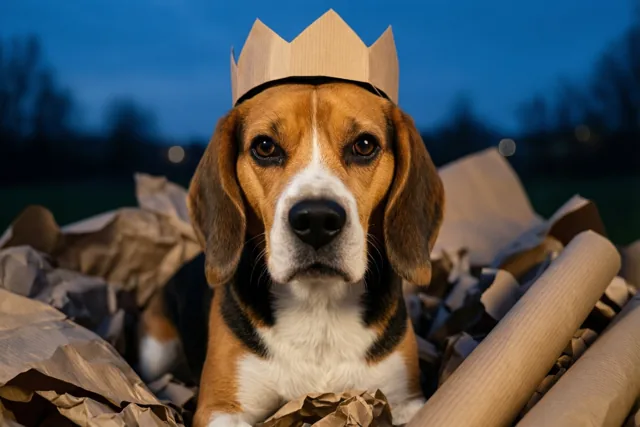 Sinterklaas kroont de beagle