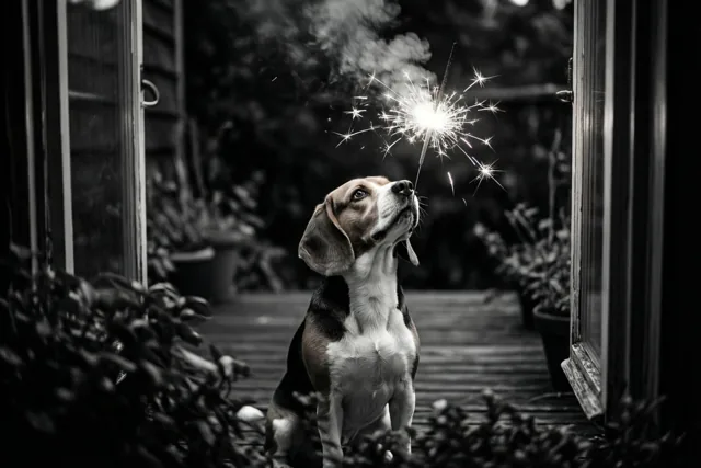 Nieuwjaarslicht in de beagleblik