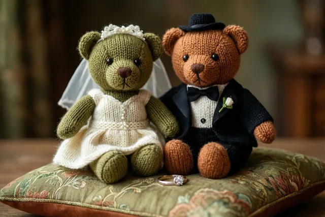 Gebreide beertjes vieren de liefde