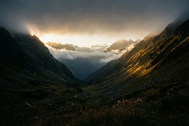 Ochtend boven de wolken
