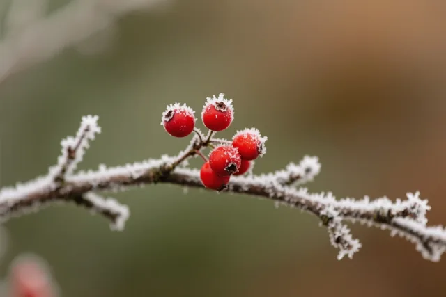 Bessen onder een winterlaagje