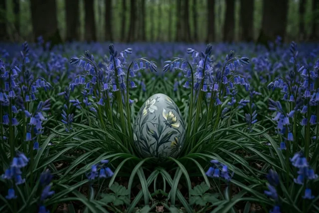 Een bloeiend bos met Pasen