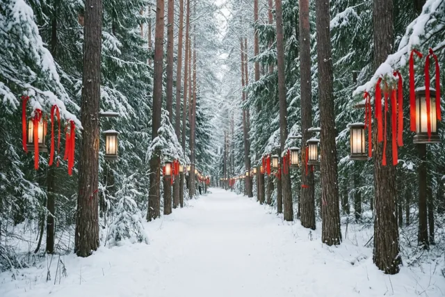 Kerstwandeling tussen de lantaarns