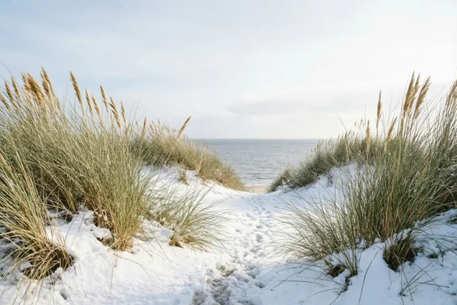Door de sneeuw naar zee