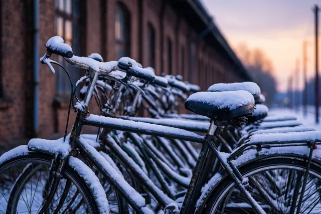 Winteravond aan het station