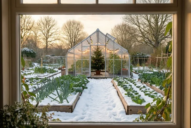 Winterrust achter het raam