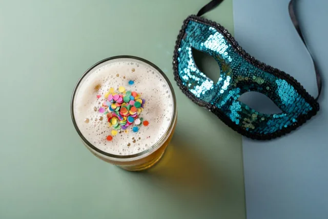 Carnaval met een kleurrijke schuimkraag