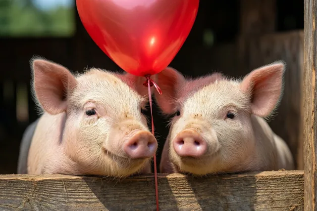 Een ballon vol biggenliefde