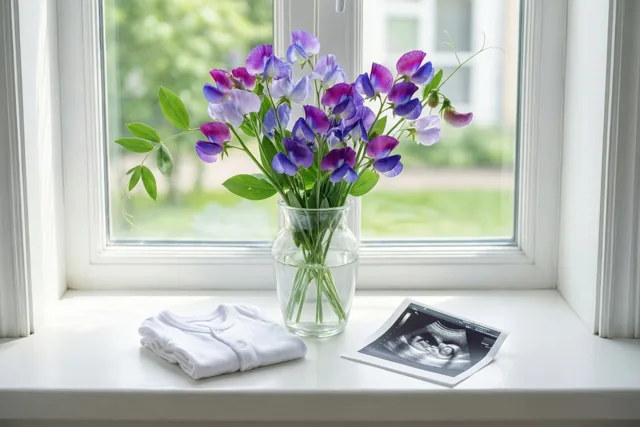 Blauwe bloemen, warme gedachten