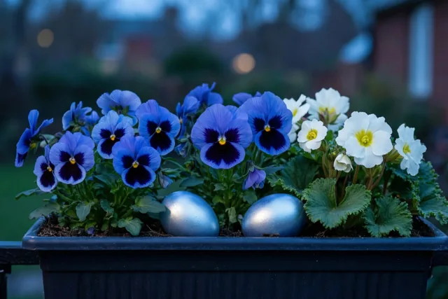Paasbloemen in het avondlicht