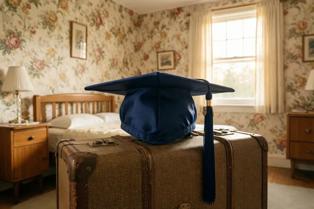Diploma op zak, koffer klaar