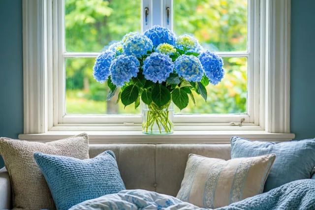 Even rust tussen de hortensia’s