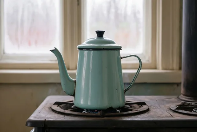 Koffiekan uit een winterherinnering