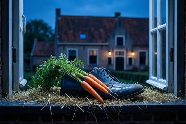 Een schoentje aan het hoevevenster