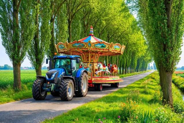 Feest op de polderweg