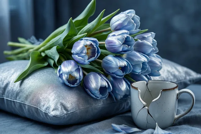 Blauwe tulpen voor mijn excuses