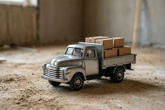 Een kleine vrachtwagen vol verhuisgeluk