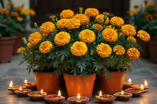 Een bloeiende drempel voor Diwali