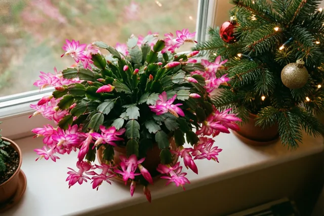 Roze bloemen voor Kerst