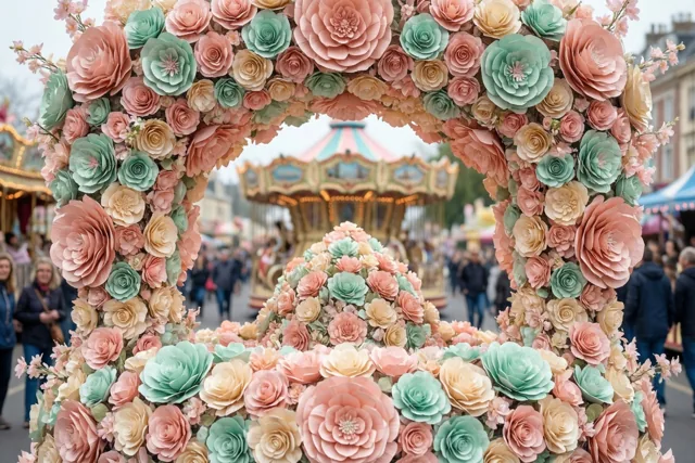 Onder de bloemenboog door