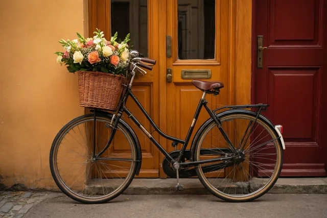 Bloemen op de fiets, bedankt