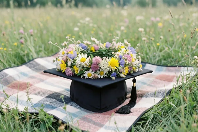 Een bloemenkroon voor je diploma