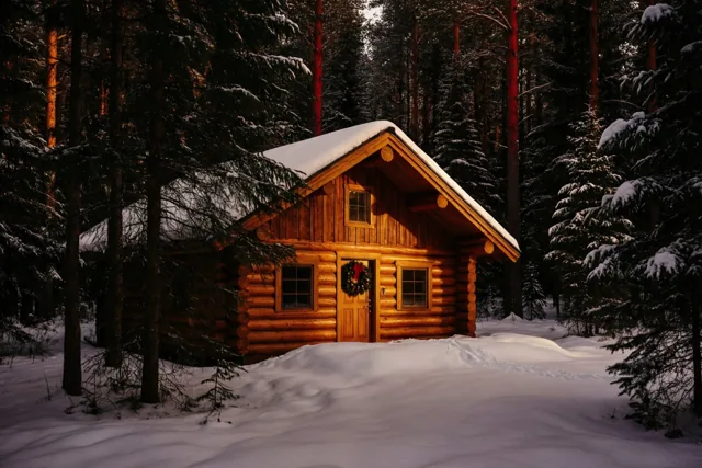 Kerst aan de bosdeur