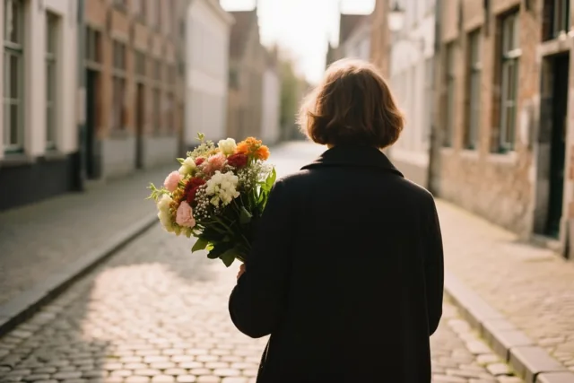Met bloemen naar jou