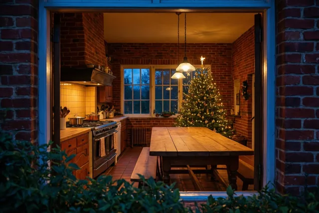 Kerstwarmte achter de keukendeur