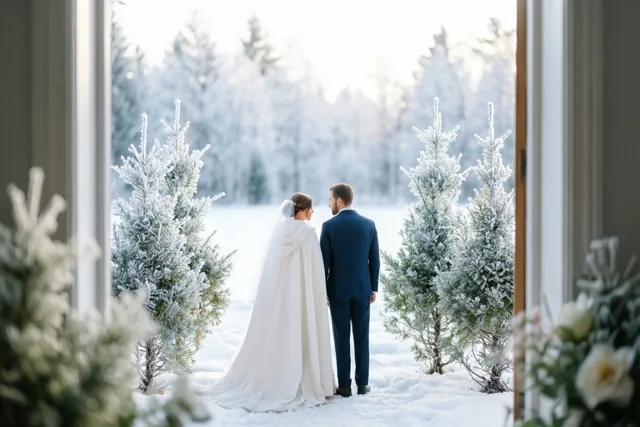 Wintergeluk tussen berijpte bomen