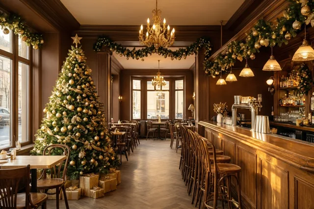 Gouden kerst in het stamcafé