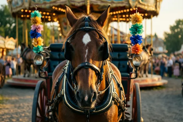 Met paard en koets naar carnaval
