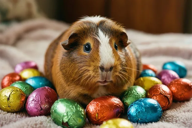 Een cavia viert Pasen mee