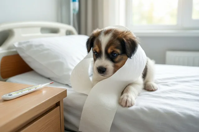 Een rolletje troost van puppy