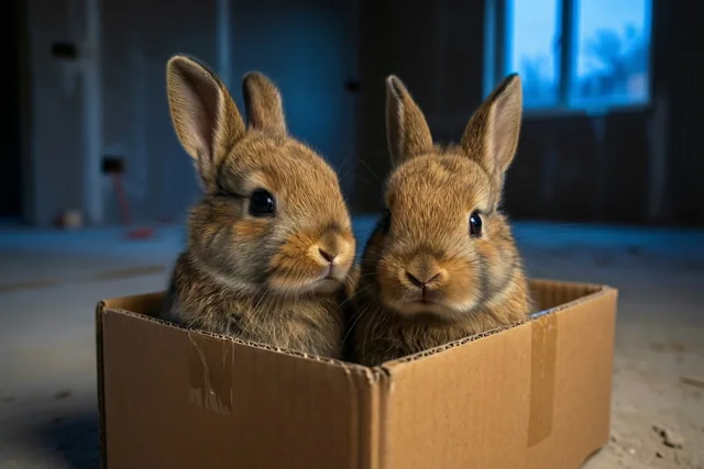 Twee konijntjes, één nieuwe thuis