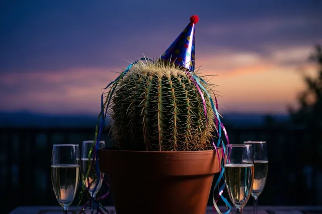 Cactus klaar voor de nieuwjaarstoost