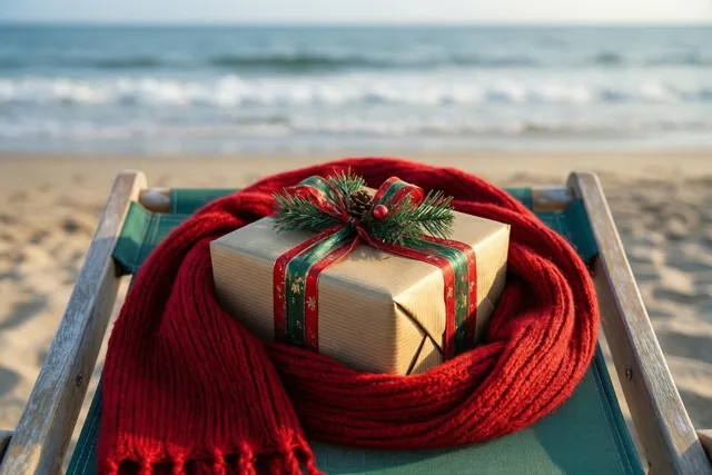 Kerstwarmte op de strandstoel