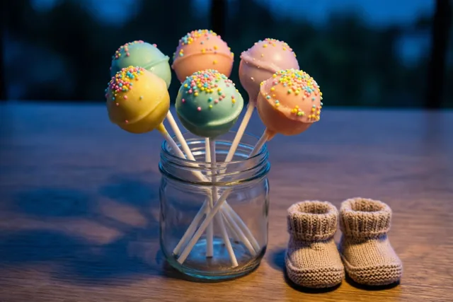 Kleine slofjes, vrolijke cakepops
