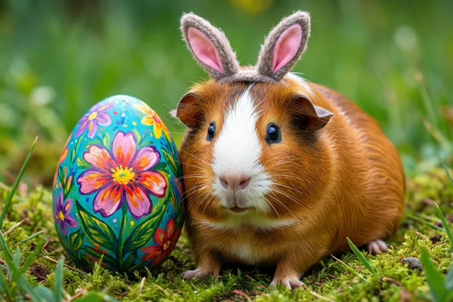 Cavia speelt voor paashaas
