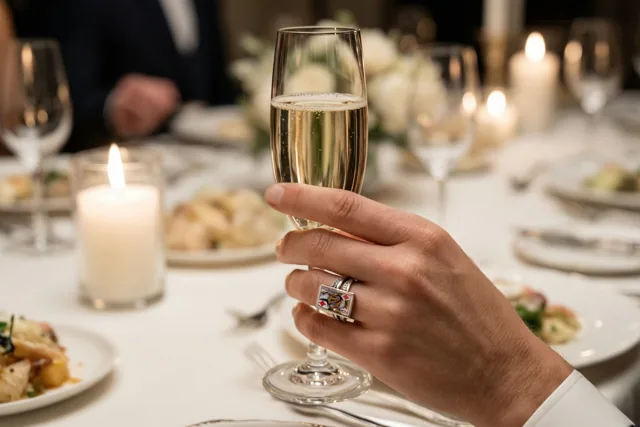 Verloofd bij kaarslicht en champagne