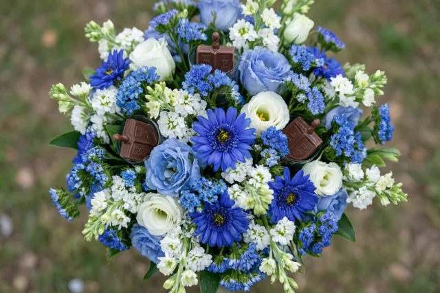 Dreidels tussen de bloemen